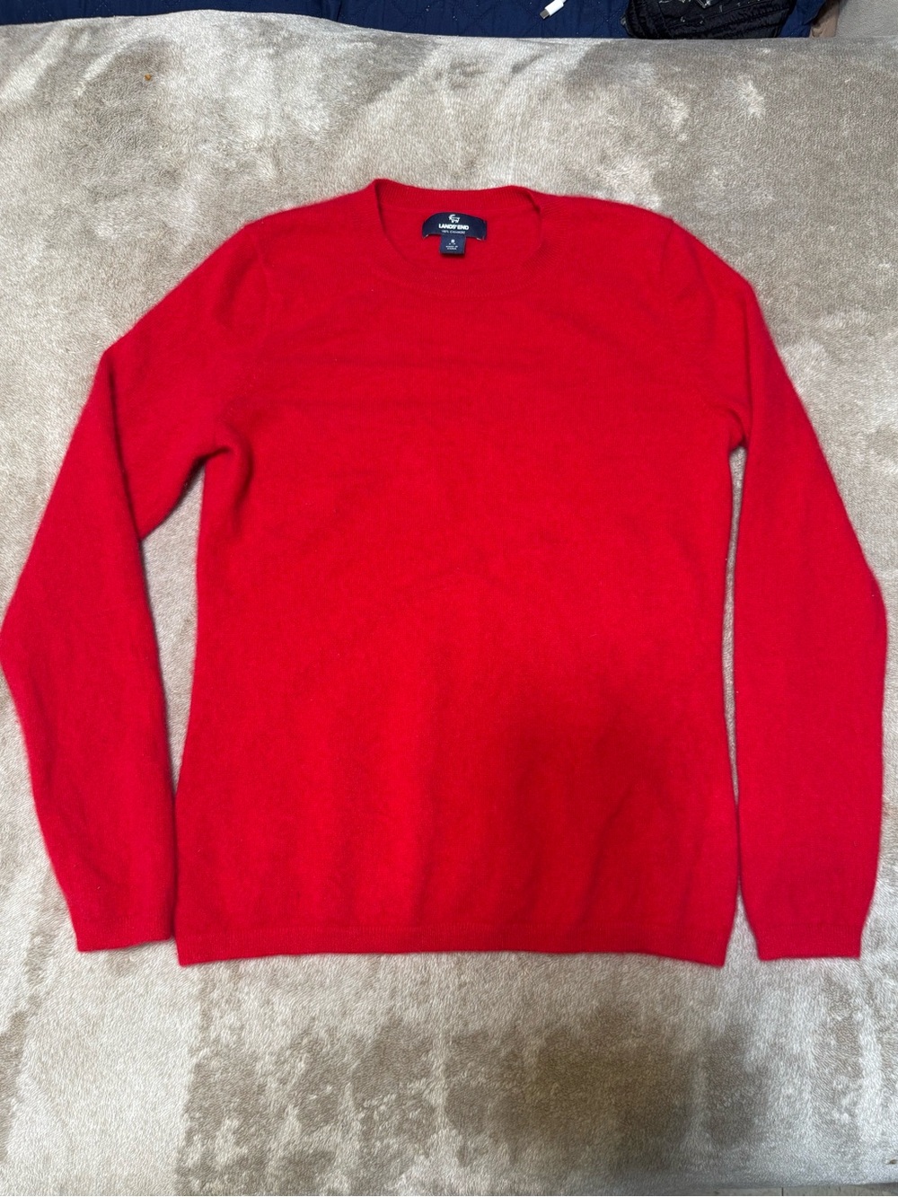 Land’s End Red Crewneck Sweater 100%  Cashmere size small /6-8